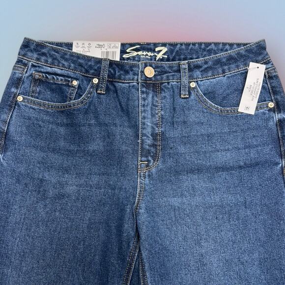 SEVEN7 Women’s 8 SLIM STRAIGHT HIGH RISE Blue Jeans - Picture 1 of 5